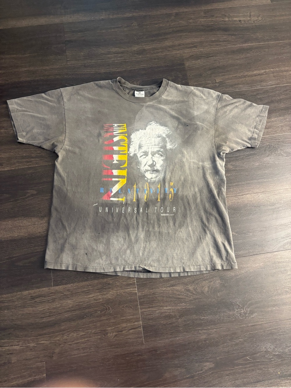 VTG FADED ENSTEIN RELATIVITY UNIVERSAL TOUR SINGLE STITCH BLACK T-SHIRT SZ XXL